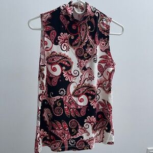 Red Floral Chico's Dress Shirt